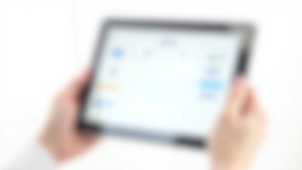 Tablet screen showing mobile navigation menu with English dropdown items neatly aligned